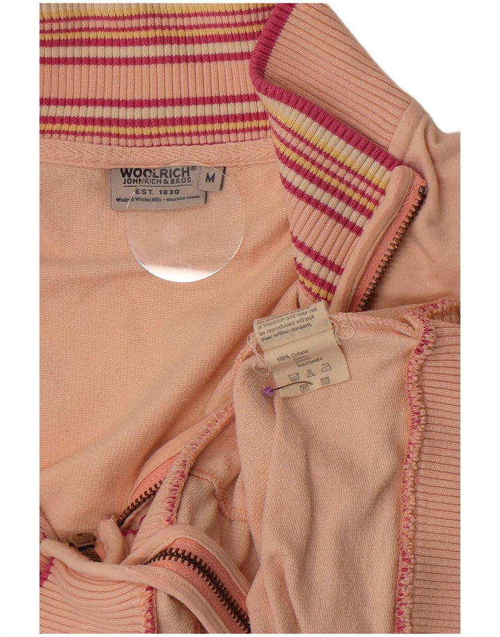 Woolrich Chaqueta superior de chándal con gráfico para mujer Reino Unido 40 Mediano Rosa Rayas