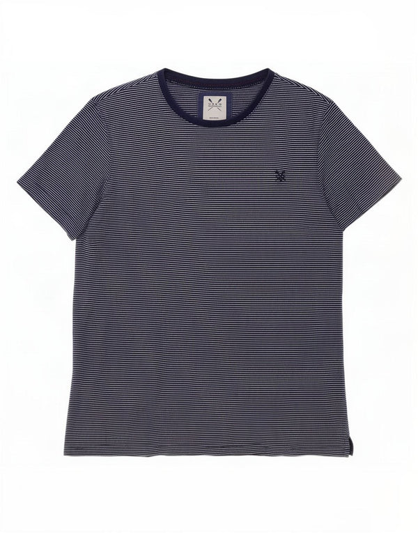 Crew Clothing Camiseta para hombre Top grande de algodón a rayas azules