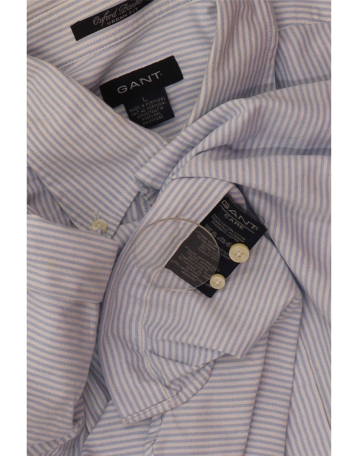 Camisa Gant Hombre Grande Algodón A Rayas Azul