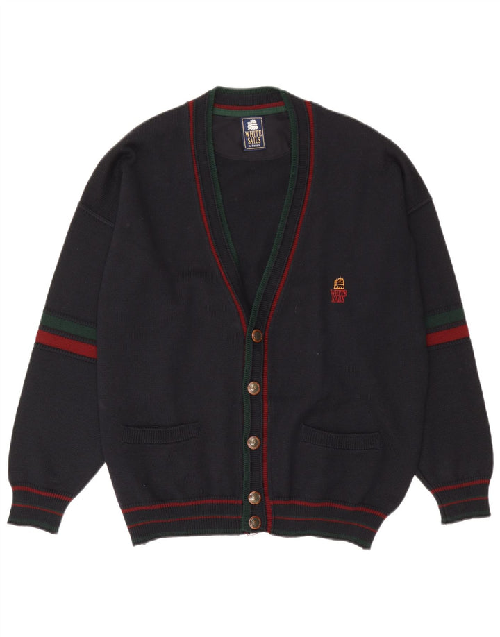 White Sails - Cárdigan para hombre, talla grande, azul marino