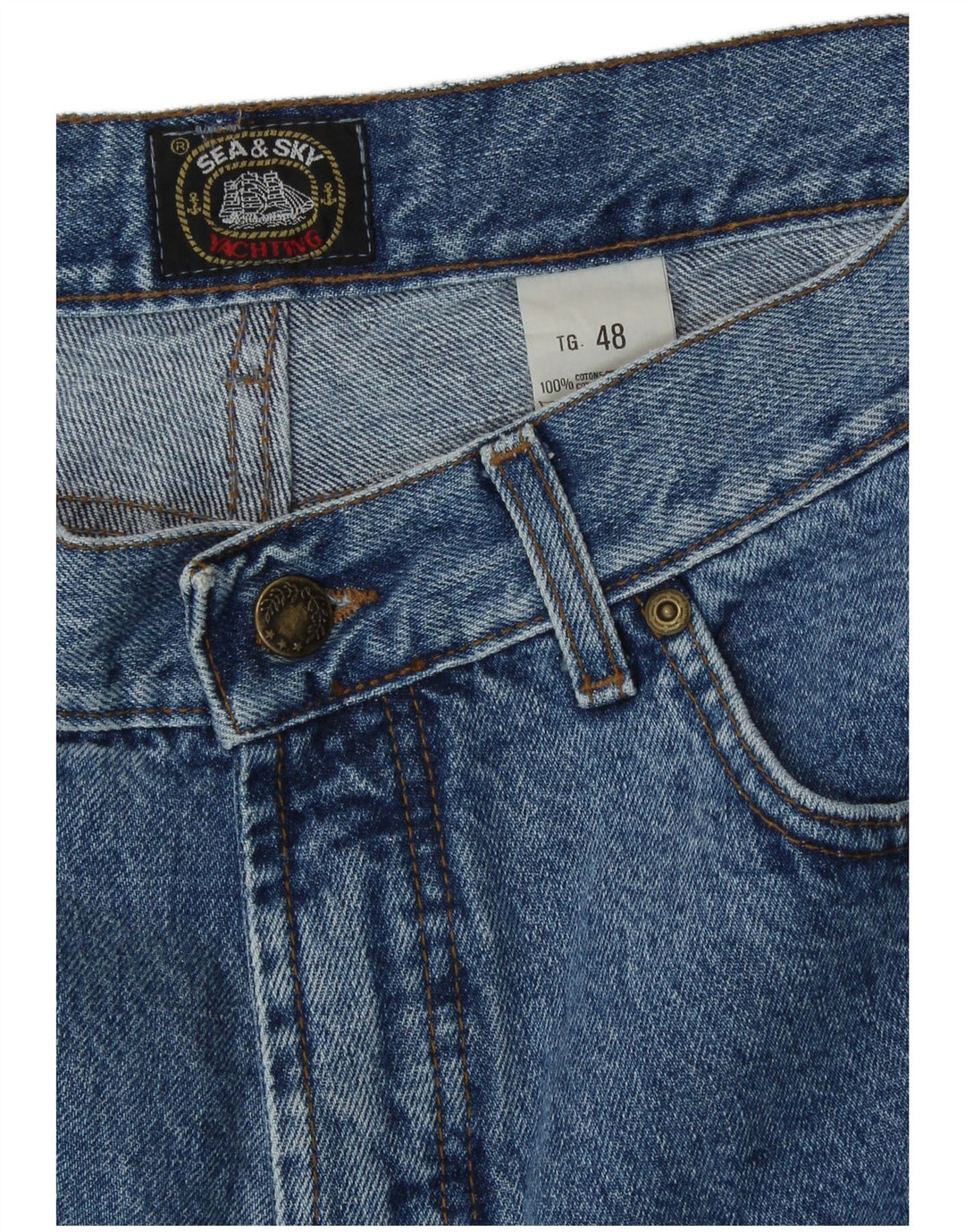 Vaqueros cónicos para hombre Sea & Sky IT 48 Medium W32 L30 Algodón azul