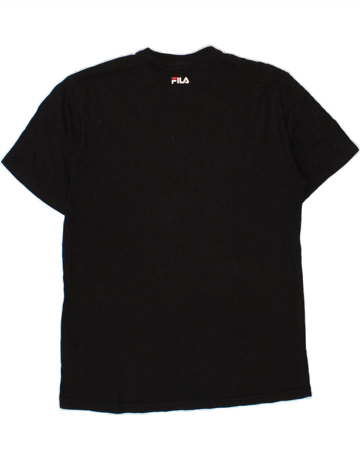 FILA Mens Graphic T-Shirt Top Small Black Cotton Vintage Fila and Second-Hand Fila from Messina Hembry 