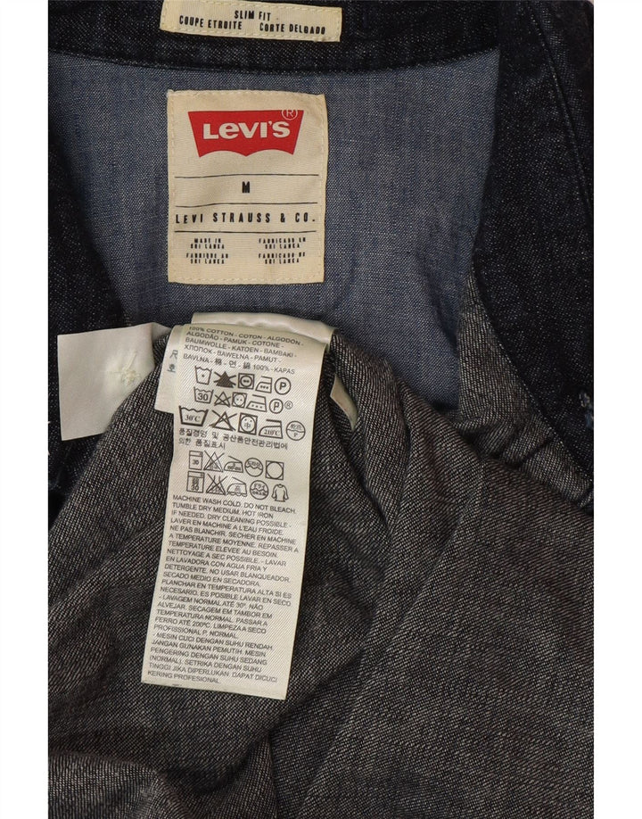 LEVI'S Camisa vaquera ajustada de algodón azul marino medio para hombre