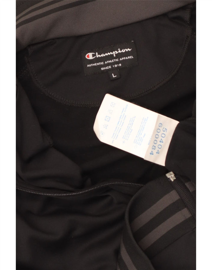 CHAMPION Chaqueta superior de chándal para hombre Poliéster negro grande