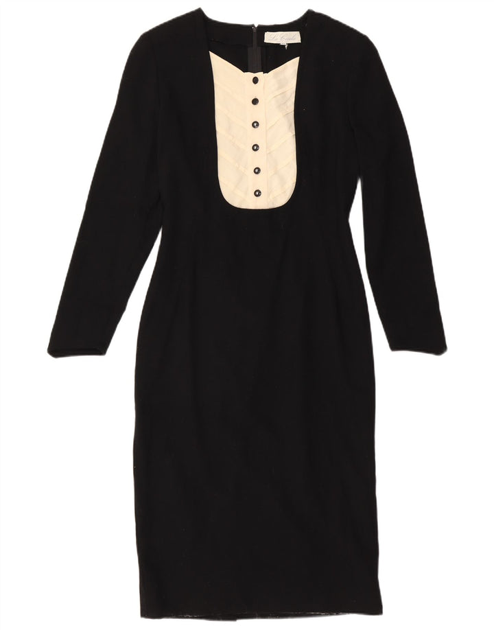 Vestido vintage de manga larga para mujer IT 42 Medio Negro