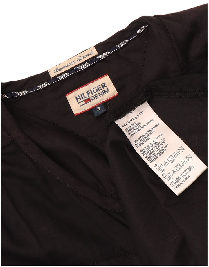 Tommy Hilfiger Camisa extragrande para mujer UK 10 Small Algodón negro