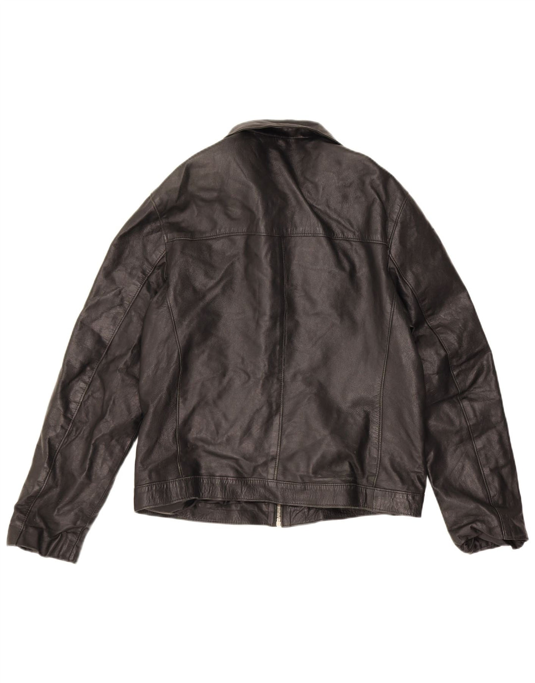 Vintage hombres chaqueta de cuero Reino Unido 38 medio negro