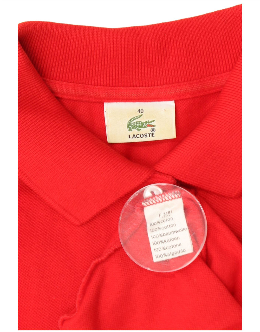 Polo Lacoste Mujer Talla 40 Mediano Rojo Algodón