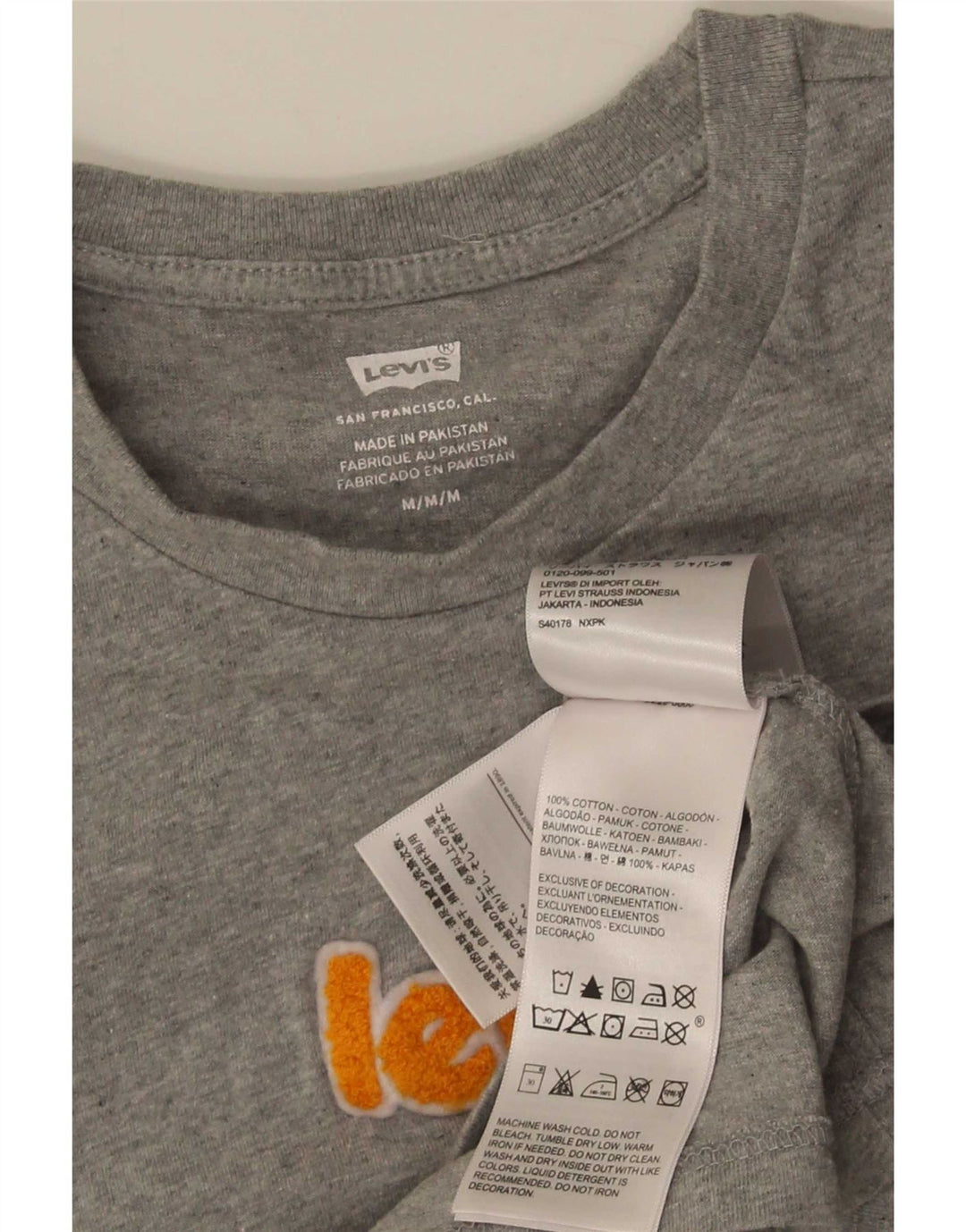 Levi's Camiseta gráfica para mujer Top UK 12 Algodón gris medio