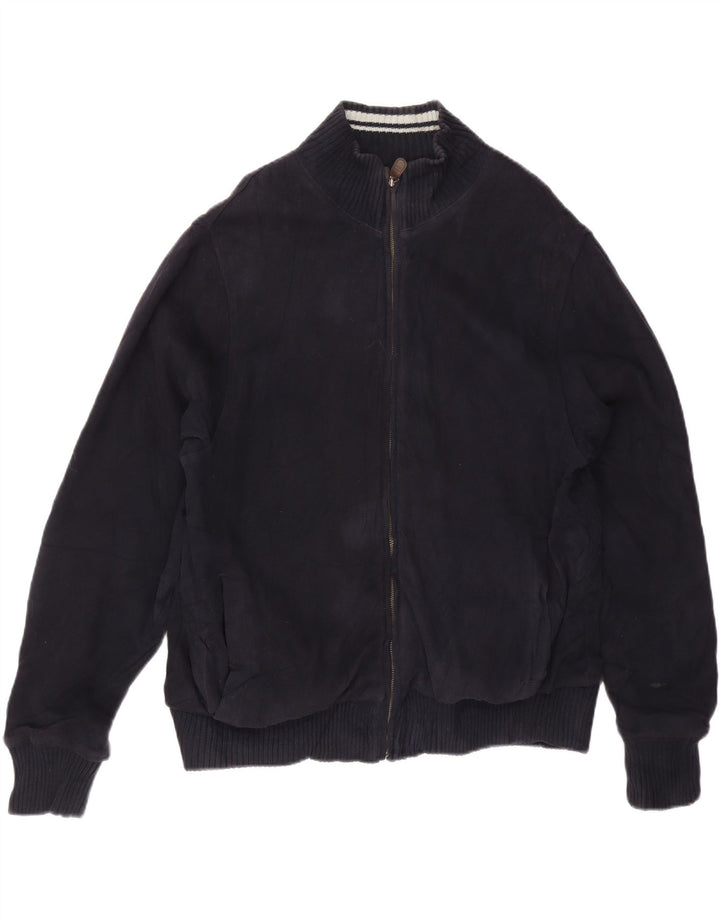 Marks & Spencer Chaqueta de chándal azul Harbor para hombre, talla grande, azul marino