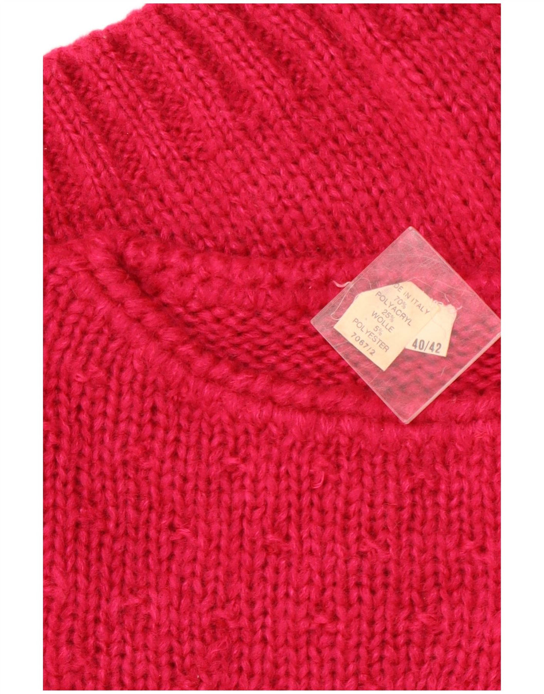 VINTAGE Jersey de cuello barco de gran tamaño para mujer IT 40/42 Rosa medio
