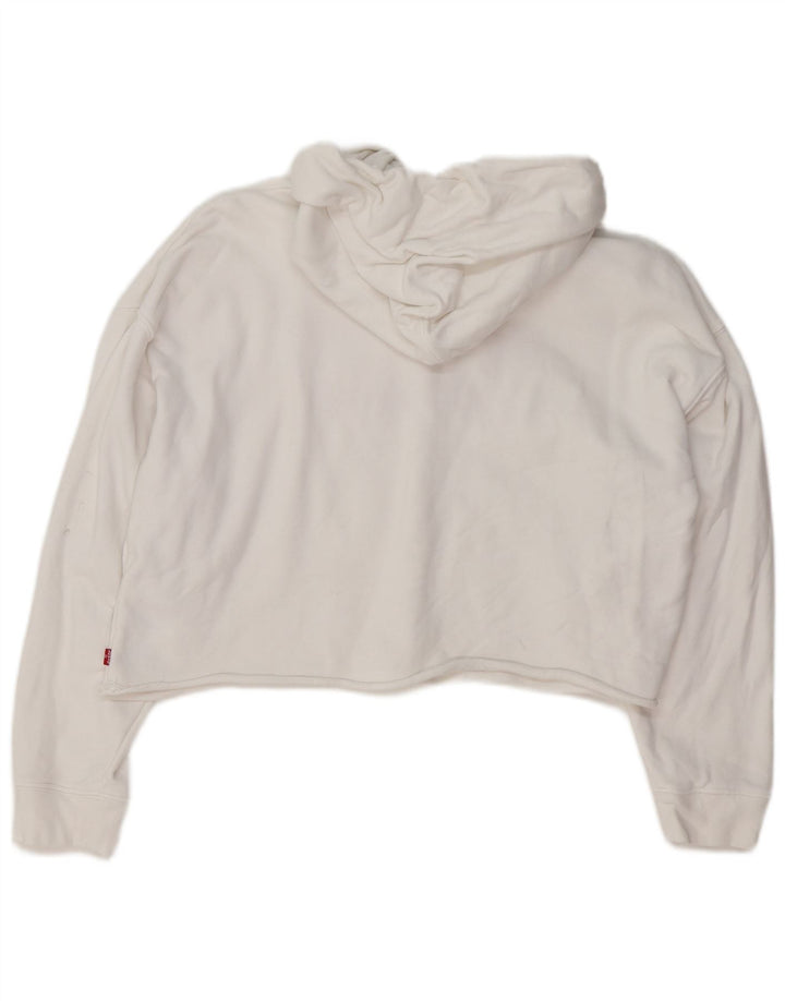 LEVI'S Jersey con capucha extragrande para mujer Reino Unido 14 Algodón blanco mediano