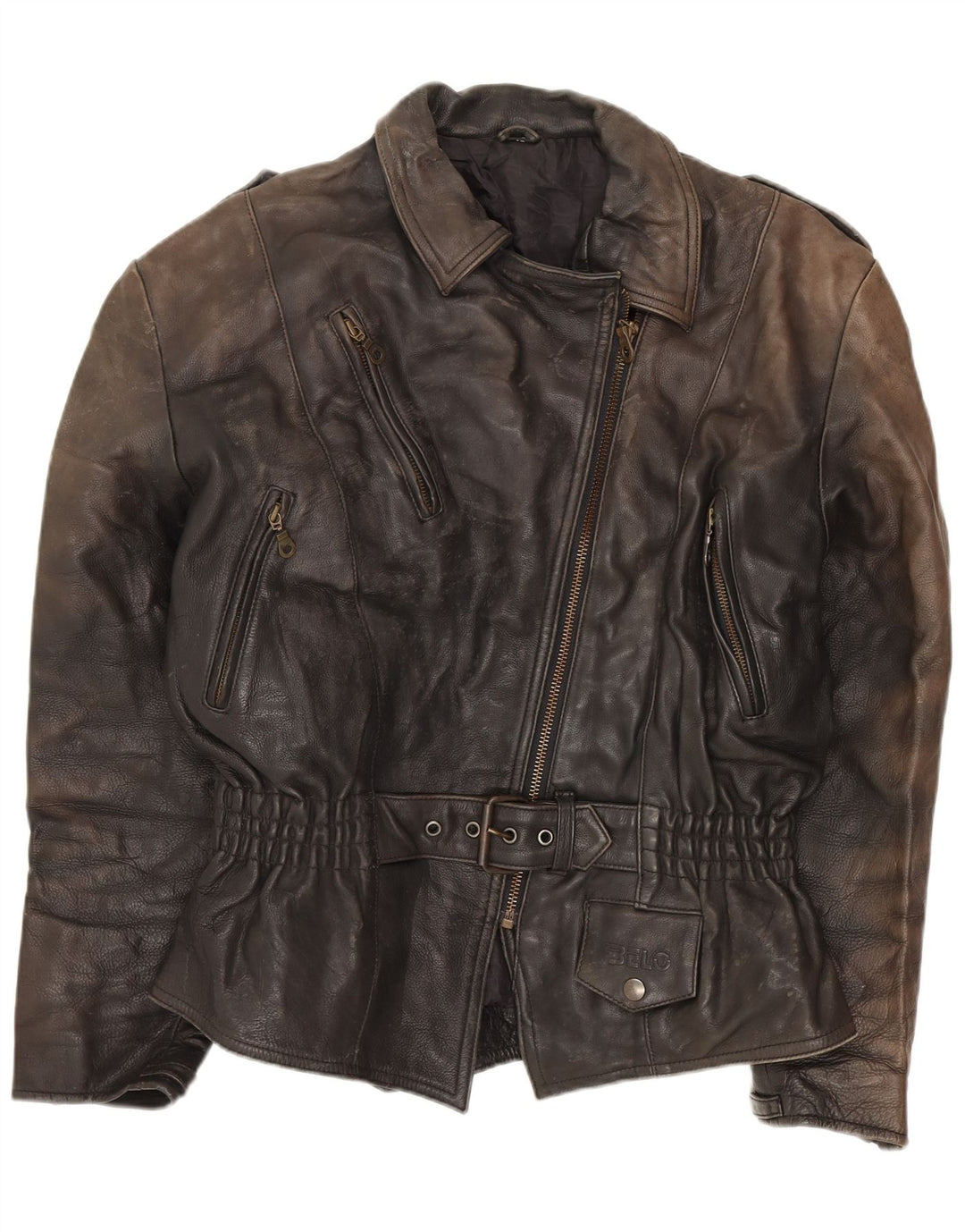 Belo Chaqueta motera de cuero extragrande para mujer EU 40 Medium Black