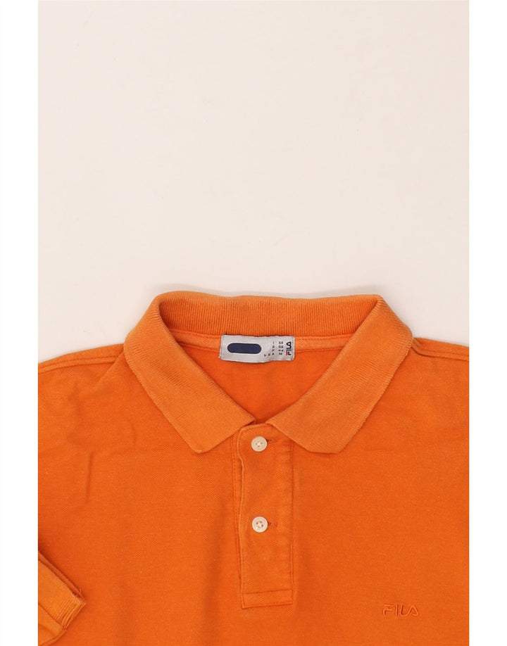 FILA Mens Polo Shirt IT 50 Medium Orange Cotton Vintage Fila and Second-Hand Fila from Messina Hembry 