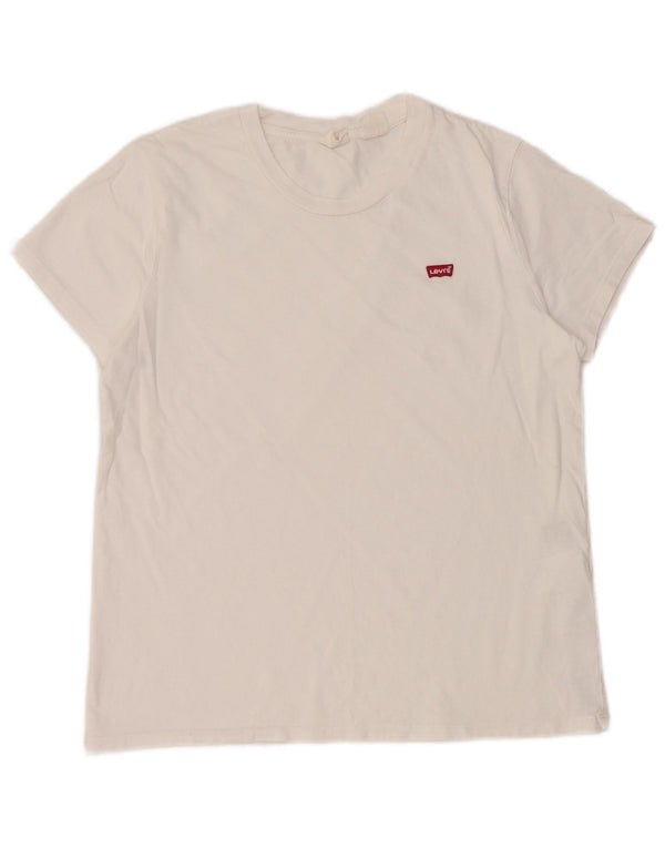 Levi's Camiseta para mujer Top UK 12 Medium White Cotton