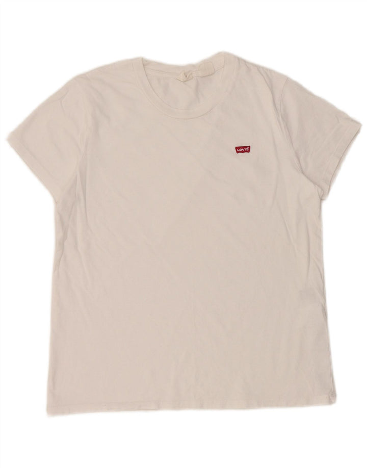 Levi's Camiseta para mujer Top UK 12 Medium White Cotton