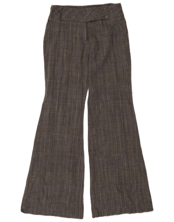 Mango Pantalones de traje acampanados para mujer UK 8 Small W28 L33 Grey Ramie