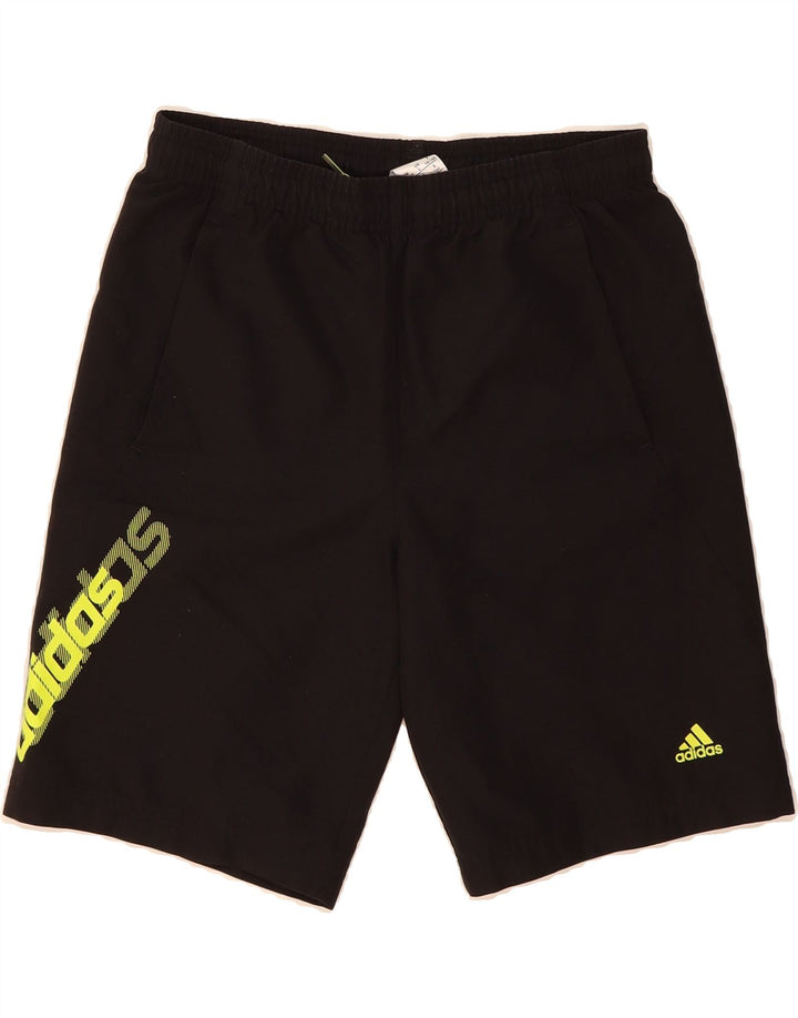 ADIDAS Boys Graphic Sport Shorts 13-14 Years  Black Polyester Vintage Adidas and Second-Hand Adidas from Messina Hembry 