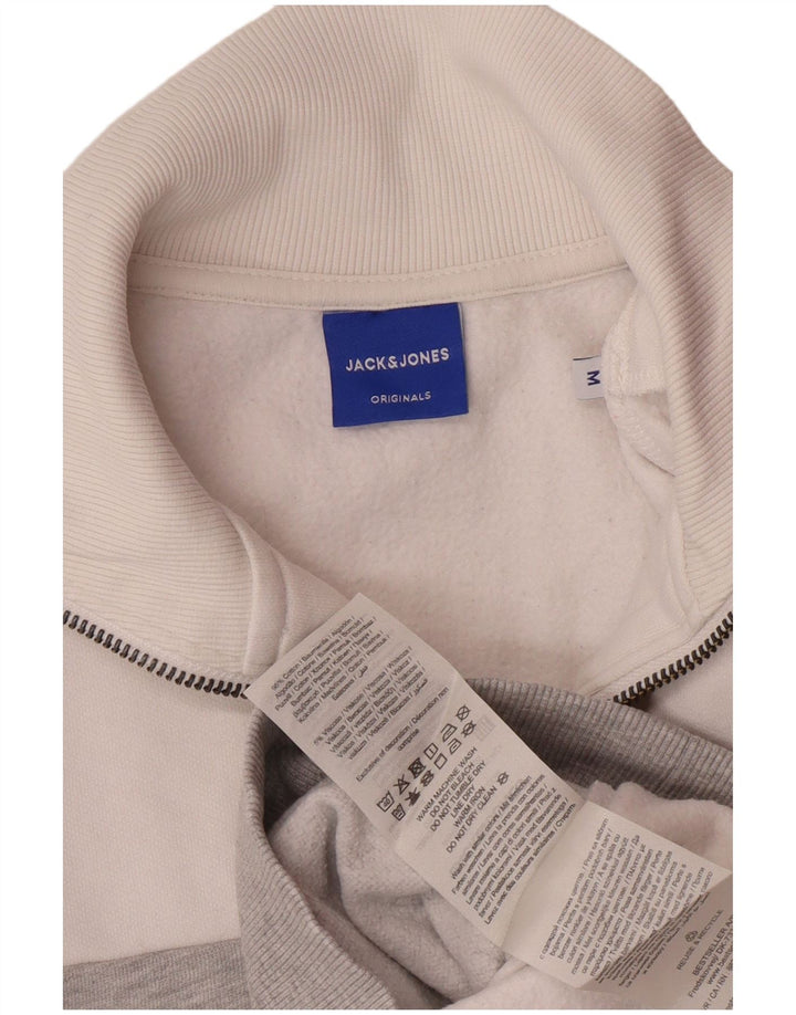 JACK & JONES Hombre Sudadera Gráfica Jumper Medium White Colorblock