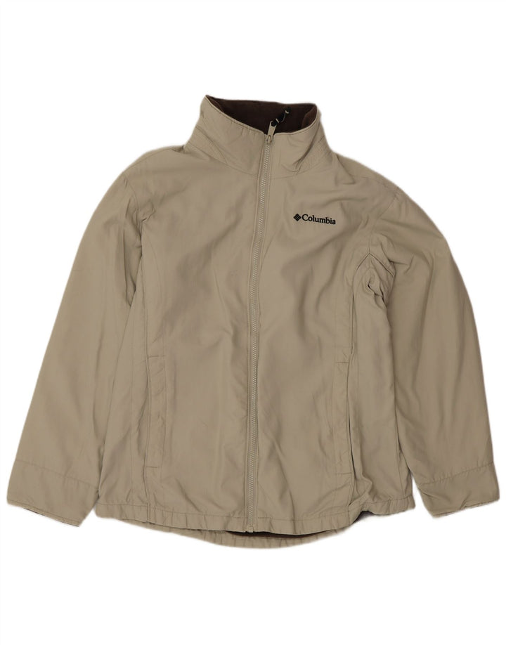 Columbia Chaqueta Cortavientos Extragrande para Mujer UK 10 Small Beige Nylon