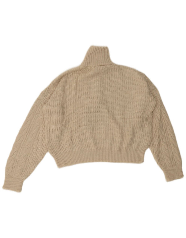 Urban Outfitters Suéter corto con cuello y cremallera para mujer UK 6 XS Beige
