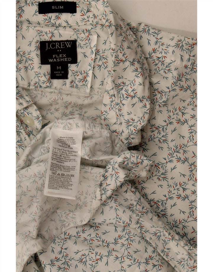 J. Crew Camisa ajustada para hombre de algodón floral blanco mediano