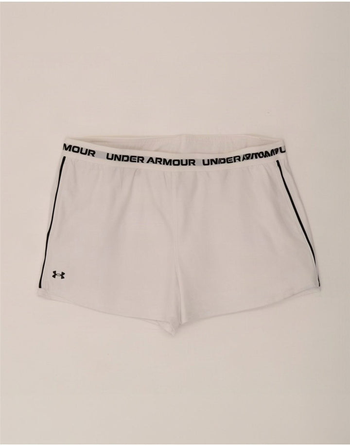 Under Armour Pantalones cortos deportivos gráficos para mujer UK 20 2XL Poliéster blanco