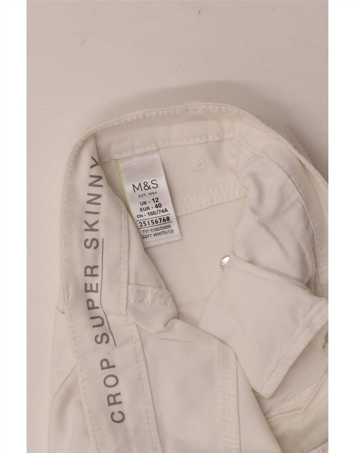 Marks & Spencer Vaqueros recortados para mujer UK 12 Medium W30 L21 Blanco