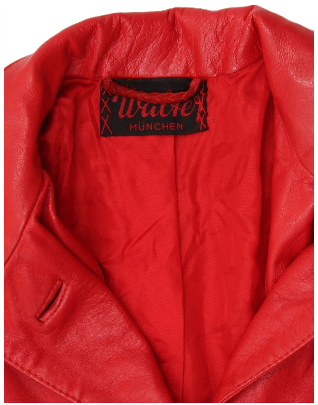 VINTAGE Abrigo de cuero para mujer Reino Unido 16 Rojo grande