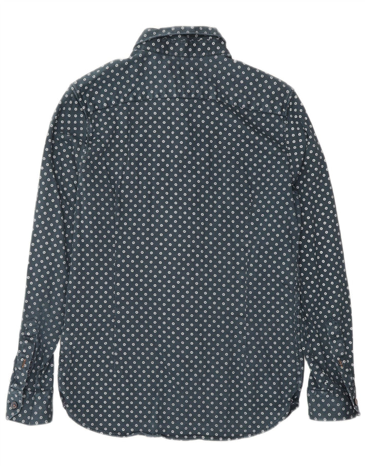 Ted Baker Camisa para hombre Talla 3 Mediana Azul marino Algodón floral
