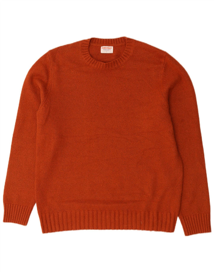 John Lewis - Jersey de cuello redondo para hombre, talla grande, algodón naranja