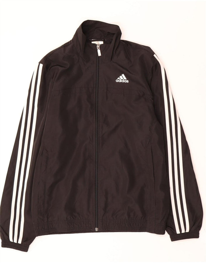 Adidas Hombre Chándal Top Chaqueta Pequeña Poliéster Negro
