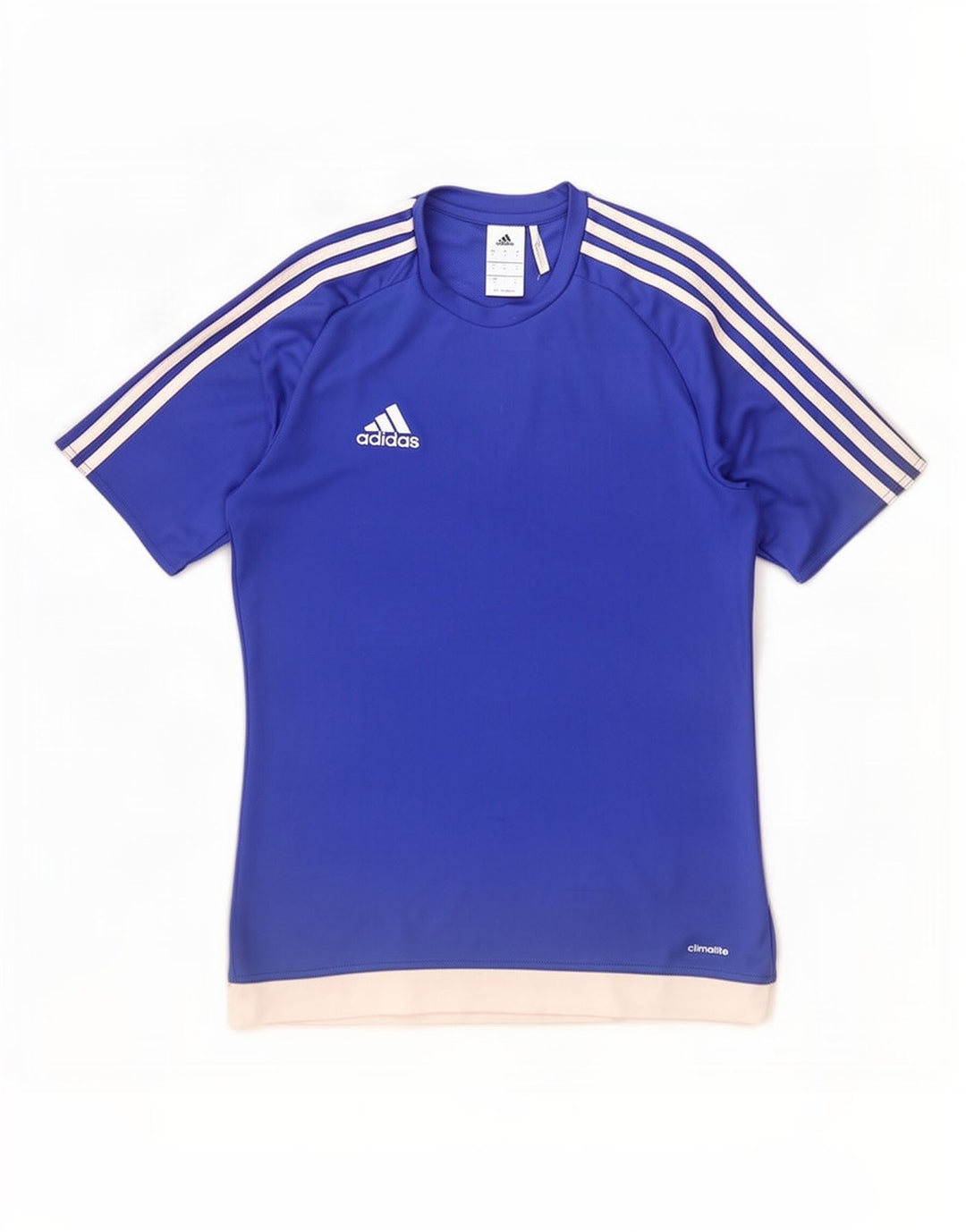 Adidas Hombre Climalite Camiseta Top Pequeño Azul Colorblock Poliéster