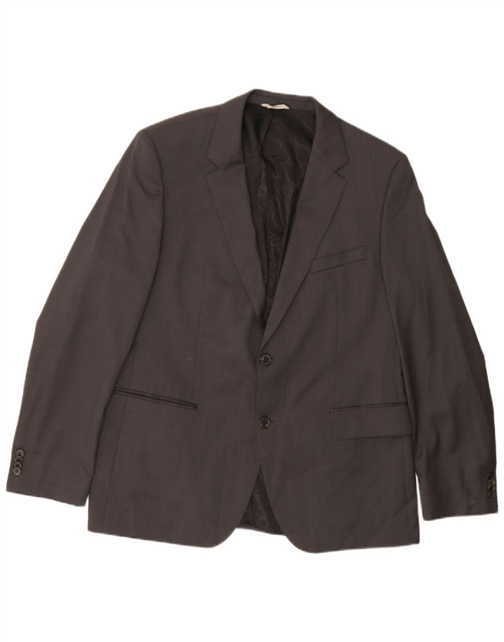 Hugo Boss Chaqueta tipo blazer de 2 botones para hombre EU 56 3XL Lana virgen gris