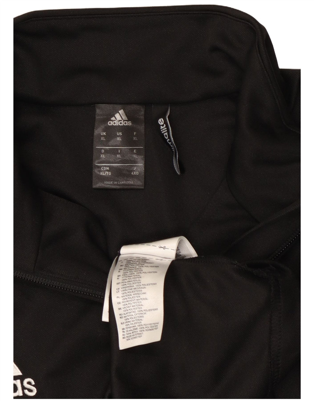 Adidas Mens Climalite Zip Neck Jersey Chándal Top XL Poliéster Negro