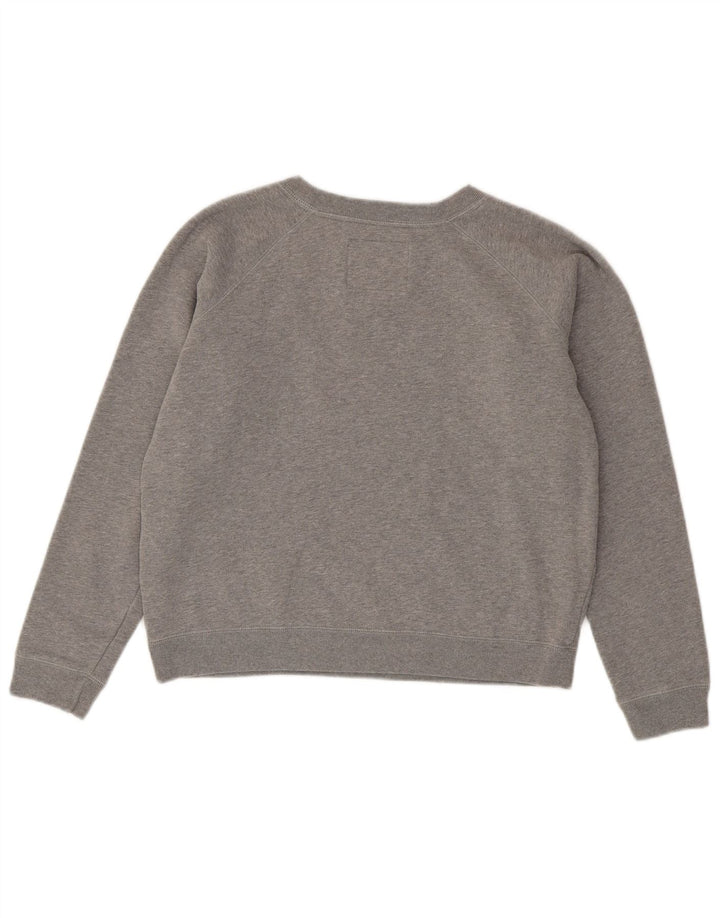 Jack Wills Sudadera extragrande para mujer, talla 10, algodón gris pequeño