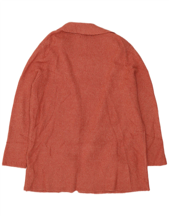 MARKS & SPENCER Suéter tipo cárdigan largo para mujer UK 46 Grande Naranja