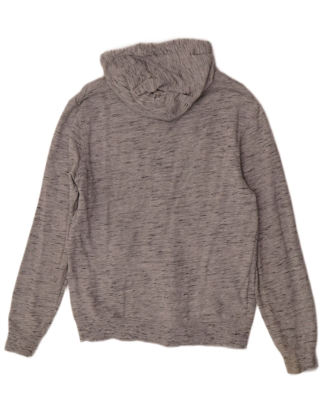 Zara Hombre Sudadera Con Capucha Y Cremallera De Algodón Moteado Gris Medio