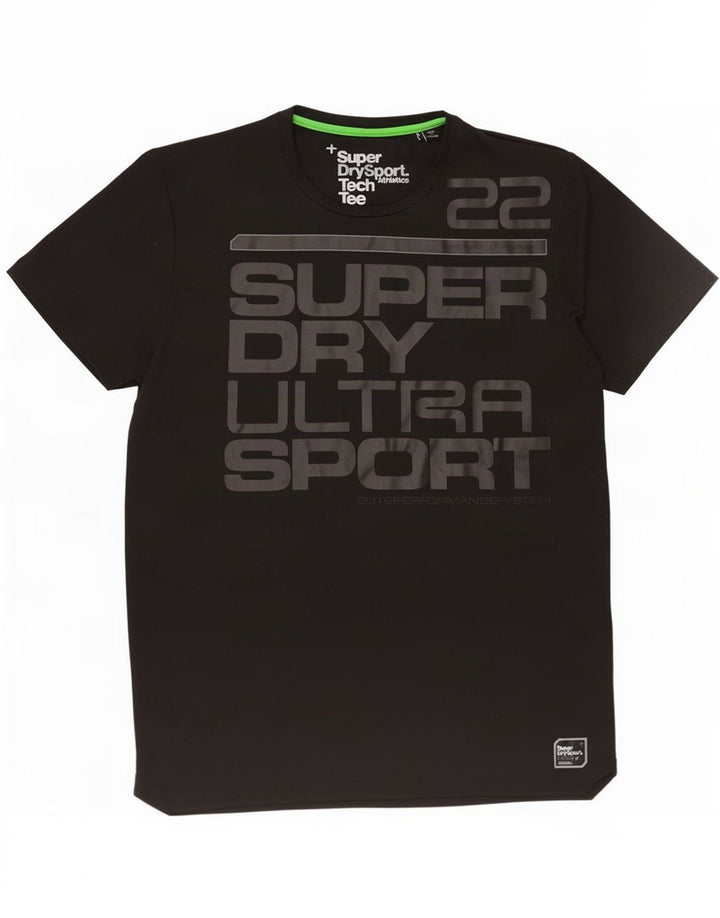 Superdry Camiseta estampada para hombre XL Poliéster negro