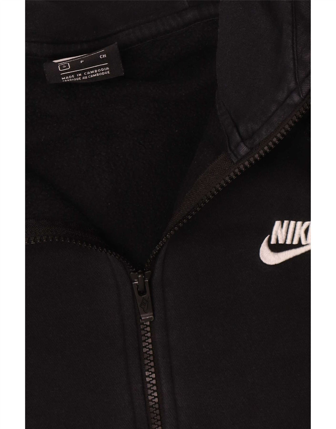 Nike - Sudadera con capucha y cremallera para hombre, talla pequeña, algodón negro