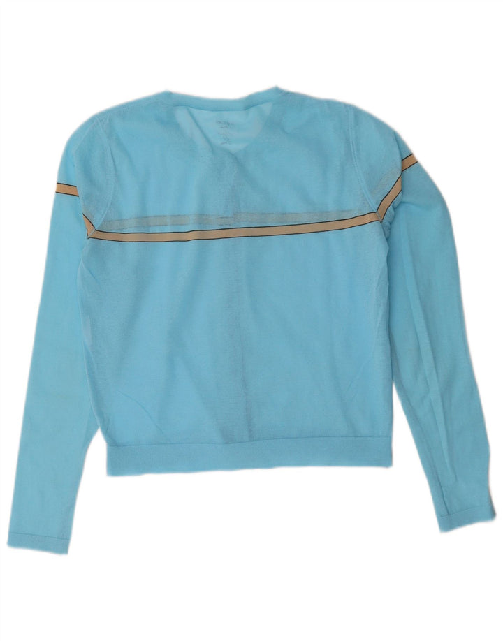 Marccain Suéter tipo cárdigan corto para mujer Reino Unido 44 Rayas azules medianas