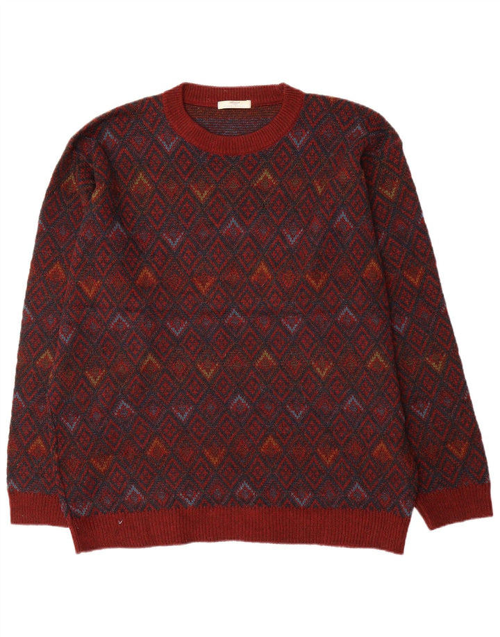 Marks & Spencer Suéter De Cuello Redondo Para Hombre Acrílico Geométrico Rojo Grande
