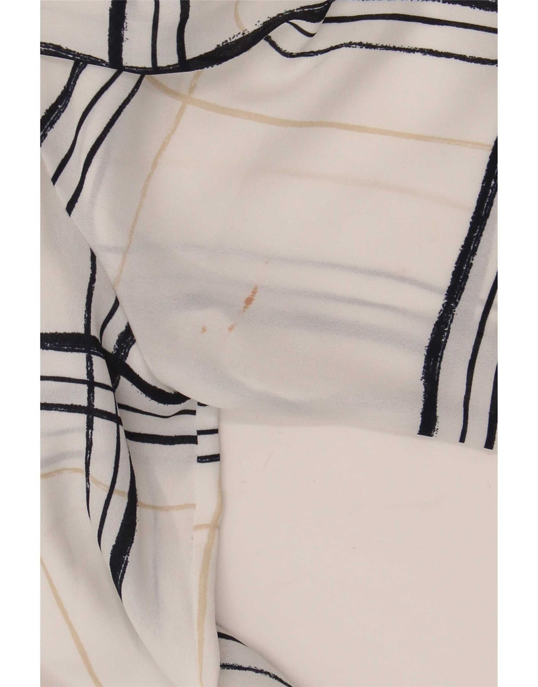 Marks & Spencer Camisa extragrande para mujer UK 10 Small White Plaid Poliéster