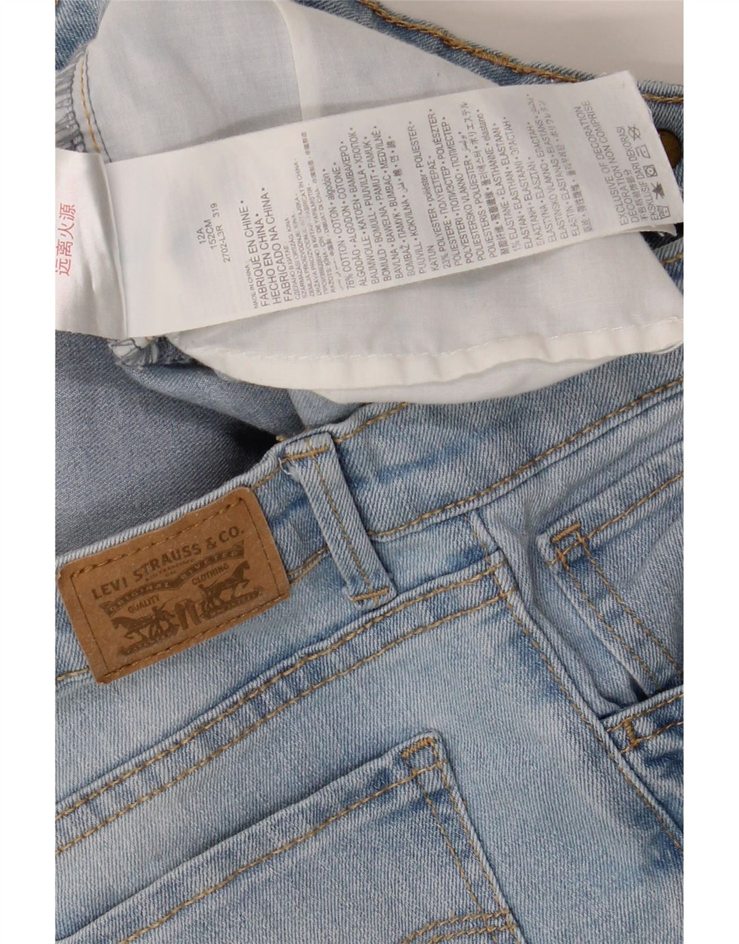 LEVI'S Vaqueros Super Skinny 710 para Niñas 11-12 Años W28 L27 Algodón Azul