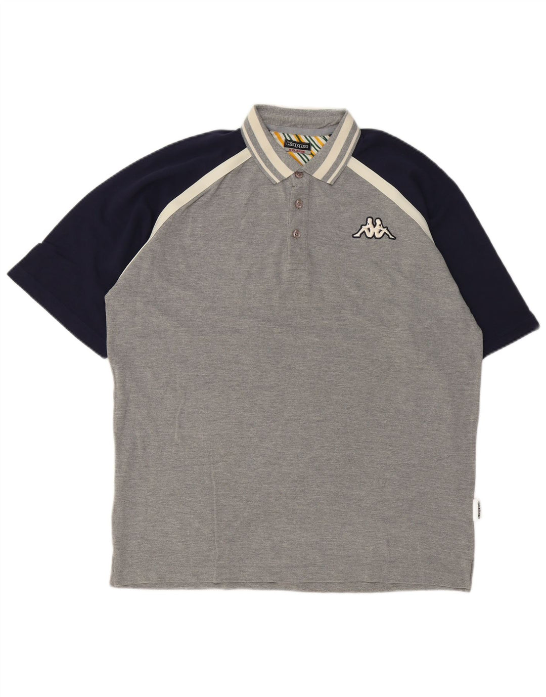 Kappa Polo Hombre 2XL Algodón Color Block Gris