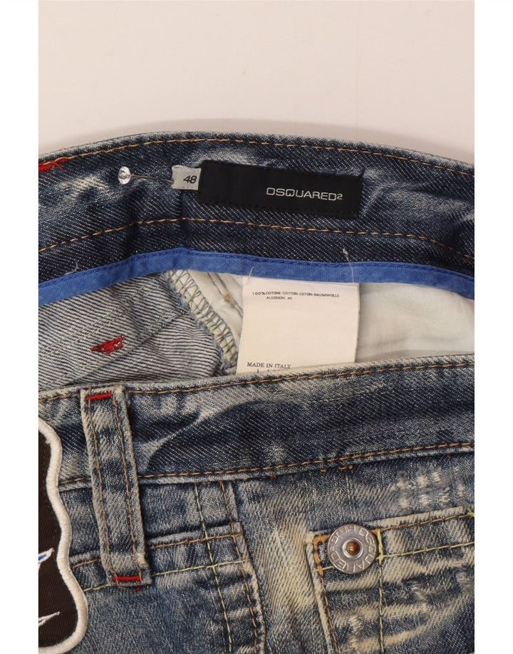 Vaqueros ajustados desgastados para mujer Dsquared2 W32 L32 Algodón azul