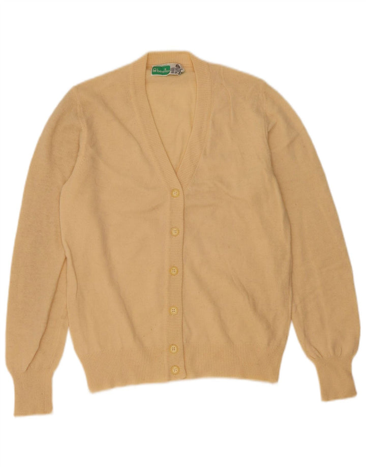 Benetton Cárdigan Mujer IT 46 Large Lana Amarilla