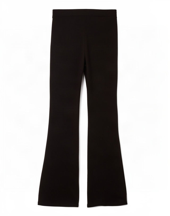 Zara Mujer Pantalones De Chándal Acampanados UK 42 Medio Negro Poliéster