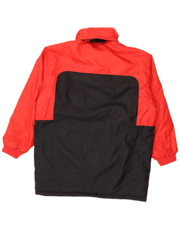 Lotto Chaqueta Acolchada Con Capucha Y Gráfico Para Hombre UK 42 XL Poliéster Color Block Rojo