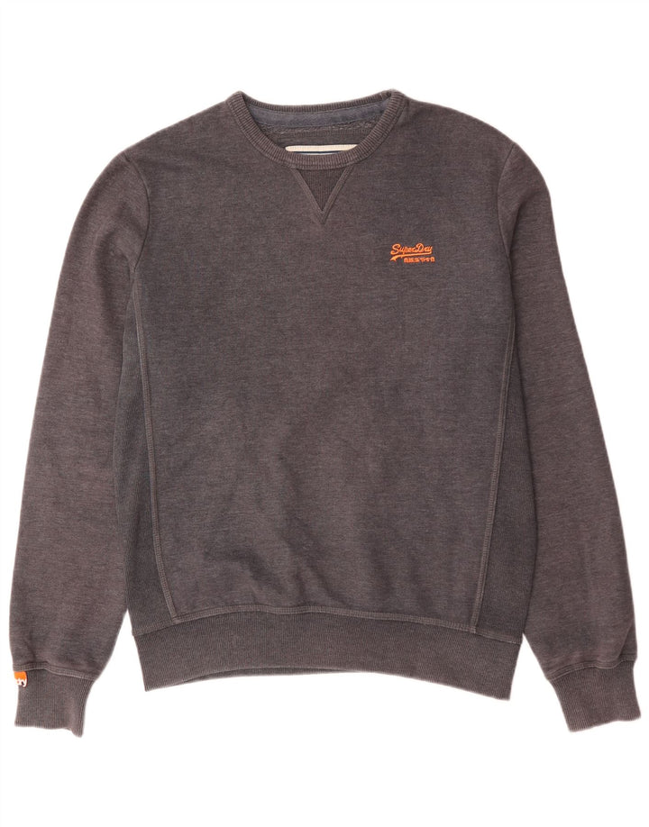 Superdry Sudadera tipo jersey para hombre de algodón gris grande